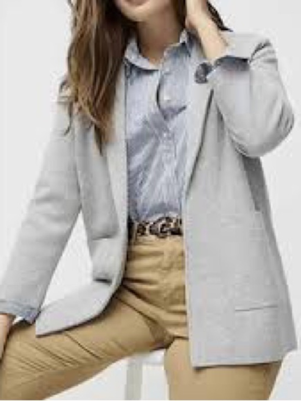 J.Crew Sophie Sweater Blazer Gray Merino Wool Blend XXL